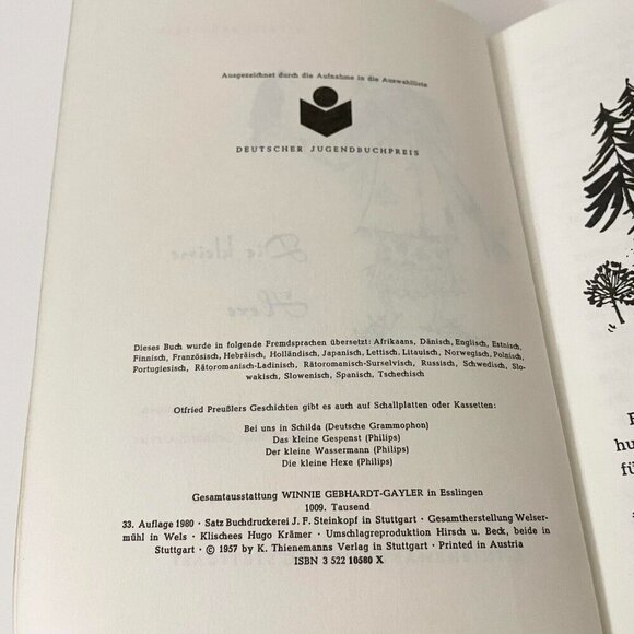 Vtg 1980 Die Kleine Hexe Otfried Preussler Hardcover German Book - Picture 13 of 16